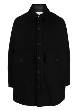 Fumito Ganryu single-breasted wool coat - Black
