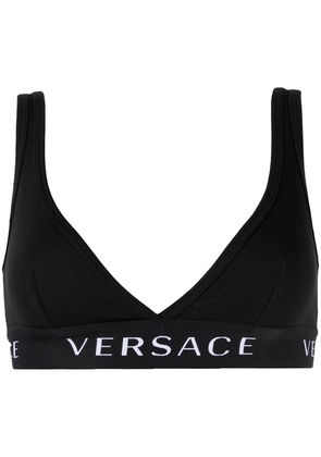 Versace logo-print bra - Black