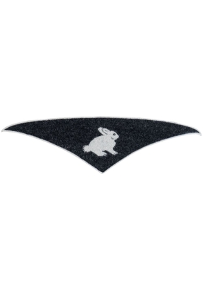 Sleeper rabbit-motif triangle-shape head scarf - Black