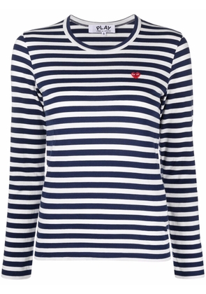 Comme Des Garçons Play logo-embroidered striped T-shirt - Blue