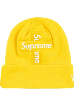 Supreme New Era Cross box logo beanie hat - Yellow