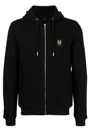 Belstaff logo-appliqué cotton hoodie - Black