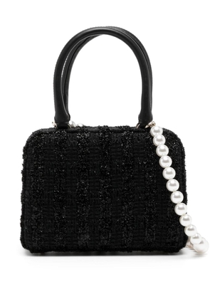 Simone Rocha pearl-strap tweed mini bag - Black