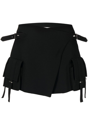 Dion Lee cut-out side-buckle mini skirt - Black