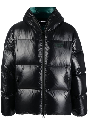 Duvetica logo-patch feather-down puffer jacket - Black