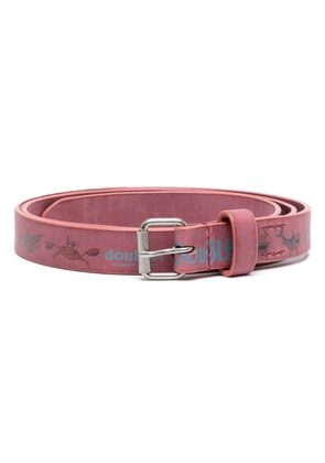 Doublet shark-print leather belt - Pink