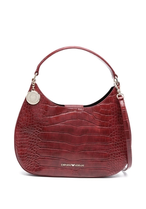 Emporio Armani crocodile-embossed shoulder bag - Red