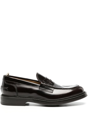 Officine Creative penny-slot polished leather loafers - Red