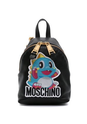 Moschino logo-appliqué mini backpack - Black