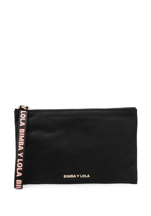 Bimba y Lola medium logo-lettering makeup bag - Black