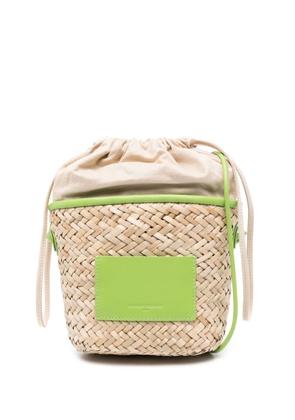 Claudie Pierlot mini straw bucket bag - Neutrals