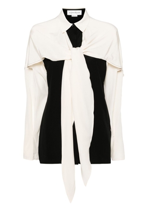 Victoria Beckham cape-detail silk blouse - Black