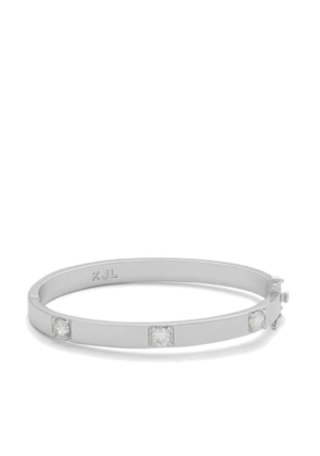Kenneth Jay Lane crystal-embellished polished bracelet - Silver