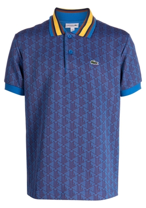 Lacoste monogram-print polo shirt - Blue