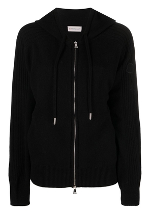 Moncler knitted drawstring hoodie - Black