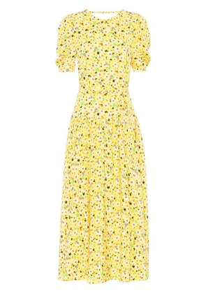 Miu Miu floral-print mid-length dress - Yellow