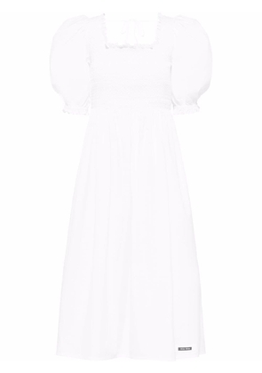 Miu Miu embroidered poplin dress - White
