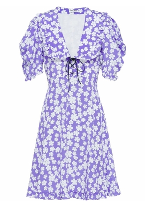 Miu Miu Marocain floral-print dress - Purple