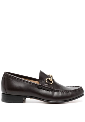 Gucci Horsebit detail leather loafers - Brown