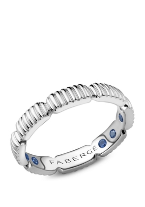 Fabergé White Gold and Sapphire Fluted Gemsation Ring