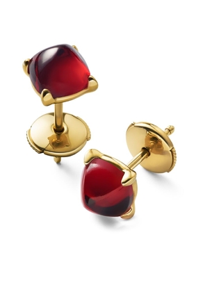 Baccarat Gold Vermeil Mini Medicis Red Stud Earrings