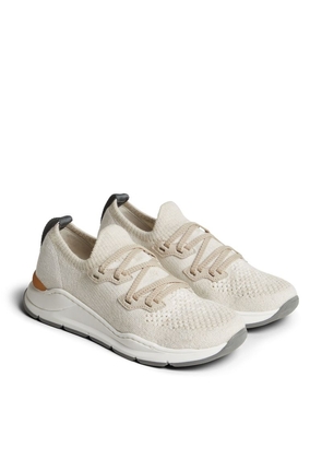 Brunello Cucinelli Kids Cotton Chiné Knitted Sneakers