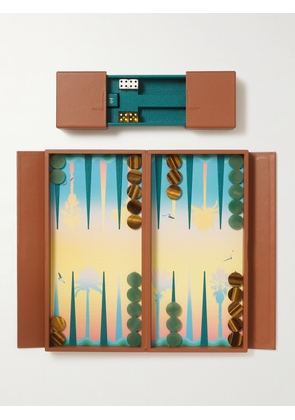 Alexandra Llewellyn - Sunrise Travel Leather Backgammon Set - Men - Brown