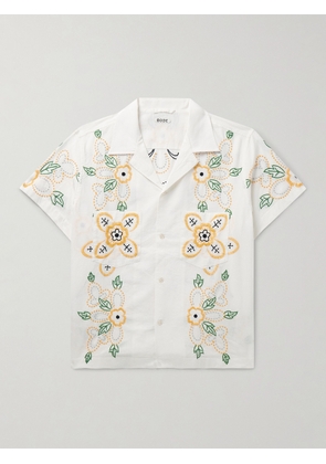 BODE - Buttercup Camp-Collar Embroidered Cotton-Voile Shirt - Men - White - S