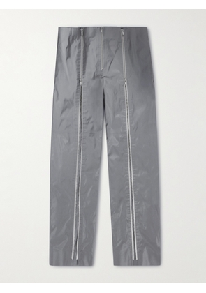 Jil Sander - Straight-Leg Zip-Embellished Reflective Shell Trousers - Men - Gray - IT 46