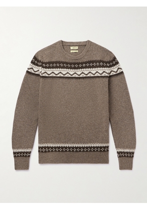 De Bonne Facture - Fair Isle Merino Wool Sweater - Men - Brown - XS