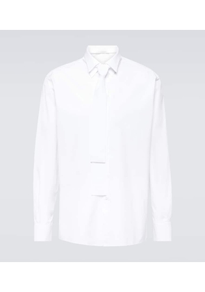 Prada Tie-neck cotton tuxedo shirt