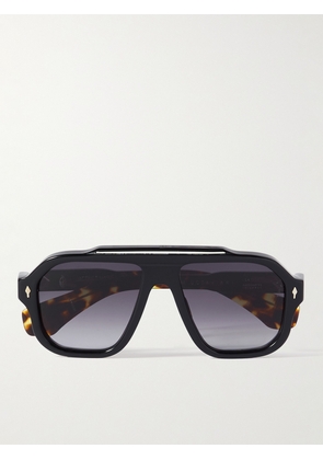 Jacques Marie Mage - Octavian Aviator-Style Acetate and Silver-Tone Sunglasses - Men - Black