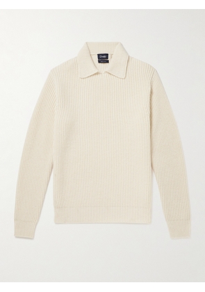 Drake's - Integral Ribbed Wool and Alpaca-Blend Sweater - Men - Neutrals - S