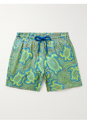 Vilebrequin - Mahina Straight-Leg Mid-Length Recycled Swim Shorts - Men - Green - S