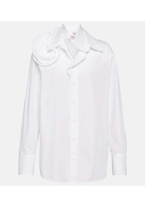 Valentino Floral-appliqué cotton poplin shirt
