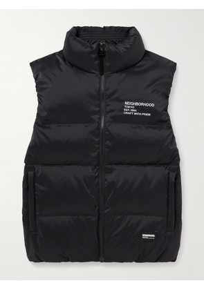 Neighborhood - Logo-Embroidered Quilted Shell Down Gilet - Men - Black - S