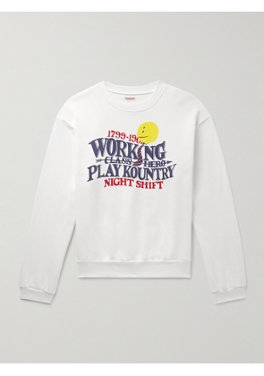 KAPITAL - Printed Cotton-Jersey Sweatshirt - Men - White - 1