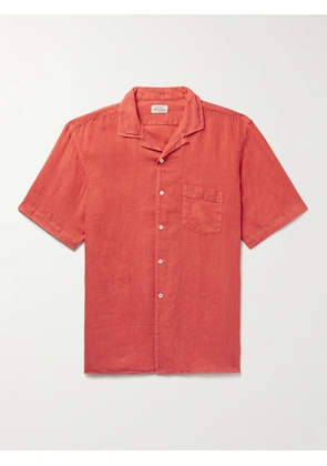 Hartford - Palm Convertible-Collar Linen Shirt - Men - Red - S