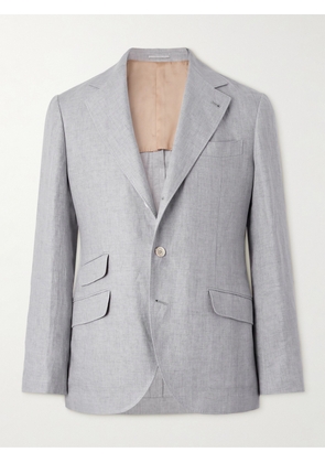Brunello Cucinelli - Slimn-Fit Linen Suit Jacket - Men - Gray - IT 46