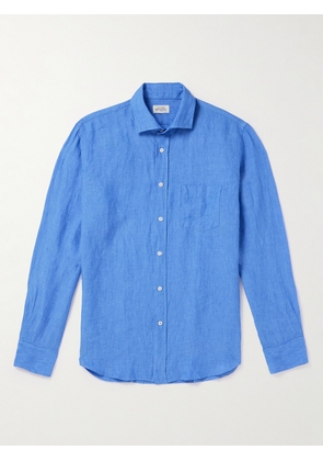 Hartford - Paul Linen Shirt - Men - Blue - S