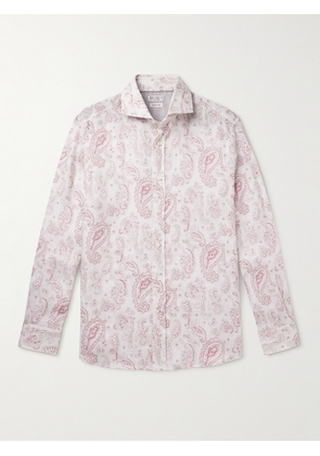 Brunello Cucinelli - Paisley-Print Linen Shirt - Men - Pink - S