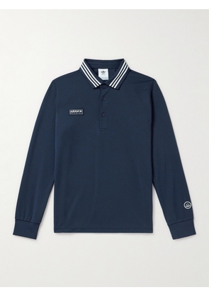 adidas Originals - Striped Logo-Appliquéd Recycled-Jersey Polo Shirt - Men - Blue - IT 46