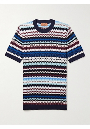 Missoni - Striped Cotton T-Shirt - Men - Blue - IT 44