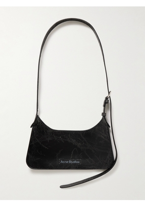Acne Studios - Platt Mini Cracked-Leather Messenger Bag - Men - Black