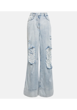 Givenchy Distressed wide-leg jeans