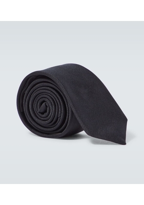 Saint Laurent Signature silk jacquard tie