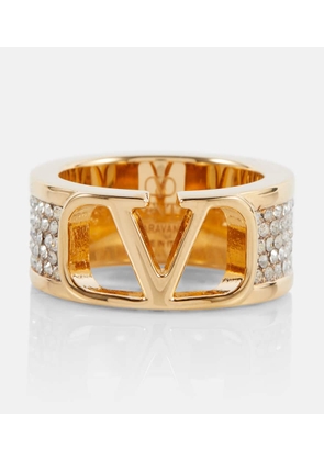 Valentino VLogo crystal-embellished ring