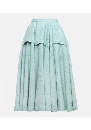 Bottega Veneta Tiered textured midi skirt