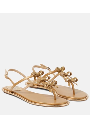 Rene Caovilla Bow-detail leather thong sandals