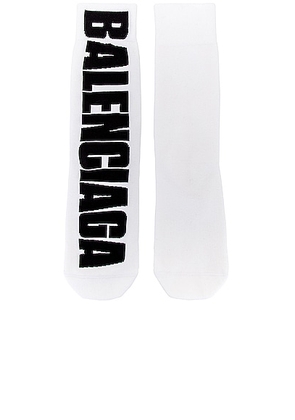 Balenciaga Logo Socks in White & Black - White. Size S (also in ).